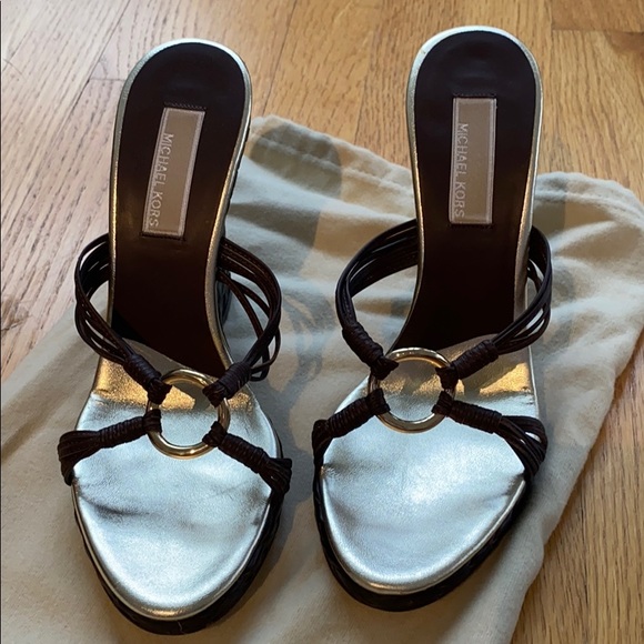 Michael KORS Brown Woven Wedge - Picture 1 of 8